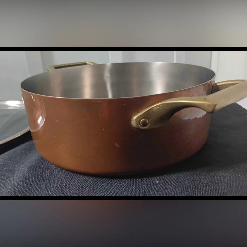Vintage Paul Revere Copper Pot w Brass Handles
